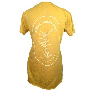 Aloha Ginger Beer Tee Women's Size Small Mustard Yellow Next Level Apparel